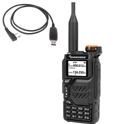 Quansheng UV-K5 Portable Two-Way Radio Dual Band 5 Watts Output with NOAA Weather Alert / 1600 mAh Battery w/USB Programming Cable