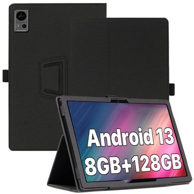 AIJAKO Tablet Case for UMIDIGI G5 Tab Unlocked Android 13 Tablet 10.1 inch, Premium PU Leather Folio Folding Stand Protective Case Cover with Hand Strap Magnet for UMIDIGI G5 Tab, Black, G5TabFG