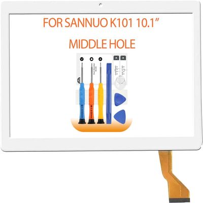for Sannuo K101 Screen Replacement for Sannuo K101 10.1" Touch Screen Digitizer Replacement Glass Tablet Panel (White with Middle Hole)
