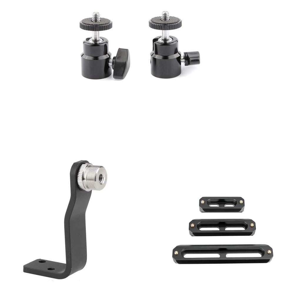 CAMVATE 360 Degree Swivel 1/4"-20 Mini Ball Head + 5/8'' Male to 1/4'' Female + NATO Rail Quick Release Bar