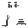 CAMVATE 360 Degree Swivel 1/4"-20 Mini Ball Head + 5/8'' Male to 1/4'' Female + NATO Rail Quick Release Bar view 1
