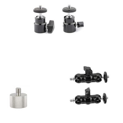 CAMVATE 360 Degree Swivel 1/4"-20 Mini Ball Head + Universal Magic Arm + 1/4"-20 Male to 5/8"-27 Female