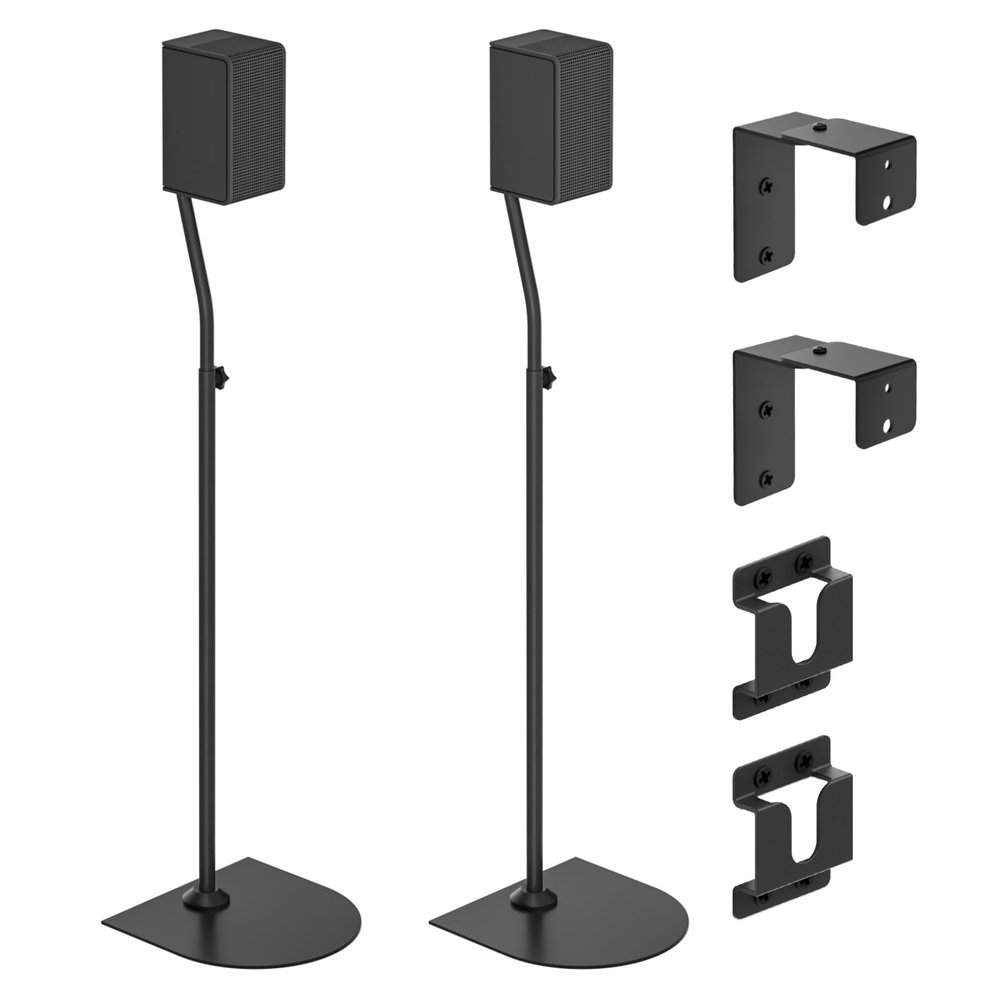 Speaker Stands Pair for Vizio Speaker Stands with Speaker Wall Mount and Soundbar Mount - Surround Sound Floor Speaker Stand Height Adjustable for Vizio Rear Speaker Stands of Keyhole or Thread Hole