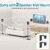 Speaker Stands Pair for Vizio Speaker Stands with Speaker Wall Mount and Soundbar Mount - Surround Sound Floor Speaker Stand Height Adjustable for Vizio Rear Speaker Stands of Keyhole or Thread Hole view 2