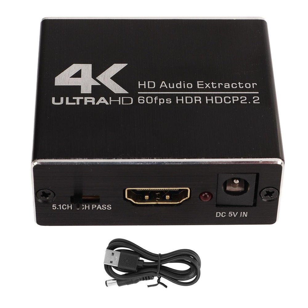 Yuecoom HD Splitter,5.1 Channel Multimedia Audios Extractor HD Video Switcher Splitter for Laptop TV Box Video Games Host