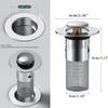 Drain Filter,Odor Isolation Drain Filter,Popup DrainFilter,Hair Catcher Shower Drain Floor Sink Strainer Filter Mesh,Easy Sink Plugs Set with Removable Stainless Stee (2) view 1
