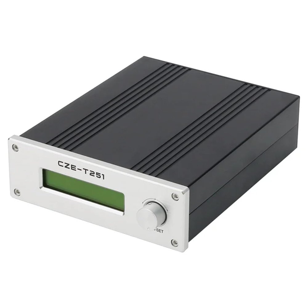 YOVDA 25W FM Transmitter, CZE-T251 Stereo Broadcast Radio Adjustable 0-25W Professional FM Stereo Broadcast Transmitter, Power Adapter+25W FM Transmitter
