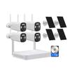 AKAVIG Outdoor 4MP Solar Power Security Camera Kit with 4 Cameras and 1T Hard Disk, 4CH Wireless WiFi Solar Surveillance NVR System with Motion Detection, Two Way Audio view 1