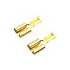 ImBros 20/50/100 Pcs Brass Tinned 6.3 MM Female Male Spade Crimp Terminal Brass Wire Connector DJ623-E6.3A DJ623-E6.3B DJ623-E6.3C H62 (Color : Female, Size : 50 pcs) view 1