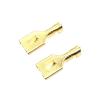 ImBros 20/50/100 Pcs Brass Tinned 6.3 MM Female Male Spade Crimp Terminal Brass Wire Connector DJ623-E6.3A DJ623-E6.3B DJ623-E6.3C H62 (Color : Female, Size : 50 pcs) view 2