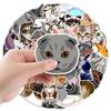 100 Pcs Waterproof Cute Cat Stickers for Water Bottles, Kawaii Stickers Pack Set Funny Cat for Laptop Guitar Luggage Vinyl or Adults Girls Teens Kids Toddlers Stickcat-C view 3