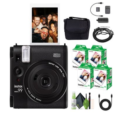 Fujifilm Instax Mini 99 Instant Film Camera Bundle with Fuji Instax Mini Instant Film Value Pack (80 Sheets) + Travel Bag + Lens Cleaning Kit, Perfect for Beginners, Experts, Kids and Adults