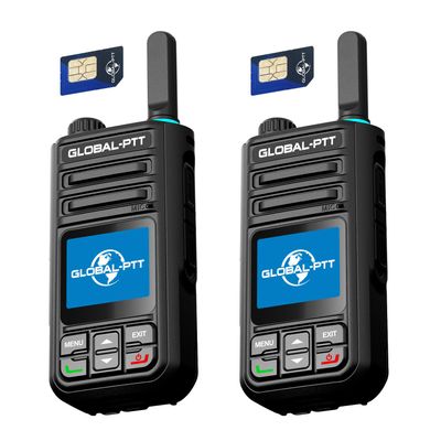 Global-PTT Advanced Walkie Talkie 2-Pack: Long-Range POC Global Communication with Type-C Charging, Multi-Functional Keys, and Yearly 2GB SIM Cards (Standard)