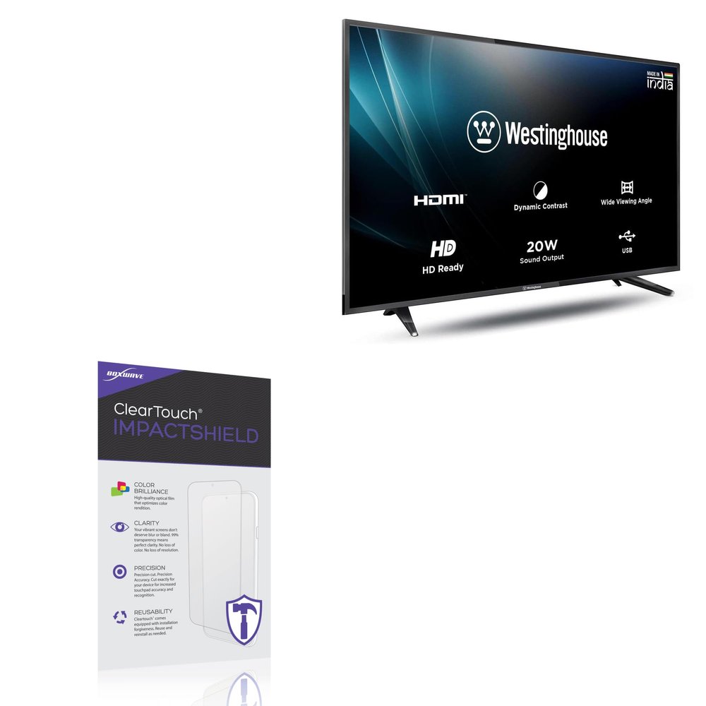 BoxWave Screen Protector Compatible with Westinghouse HD LED Small Flat Screen TV (24 in) - ClearTouch ImpactShield (2-Pack), Impenetrable Screen Protector Flexible Film