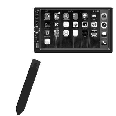 BoxWave Stylus Pouch Compatible with Leadfan Car Stereo Double Din Radio (7 in) - Stylus PortaPouch, Pen Stylii Holder Carrier Portable Self-Adhesive - Jet Black