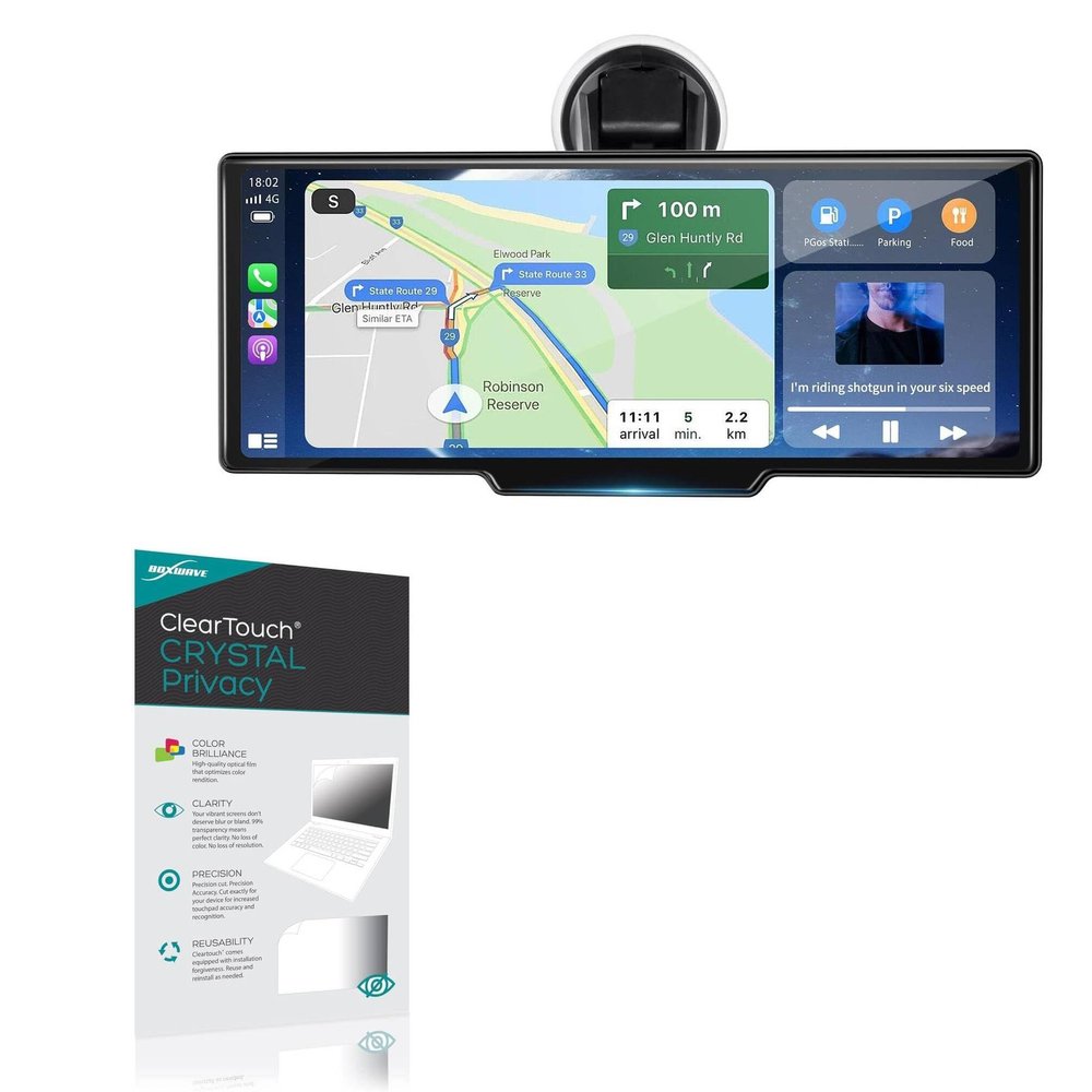BoxWave Screen Protector Compatible with Veralady HD Wireless Car Stereo (10.26 in) - ClearTouch Crystal Privacy (2-Pack), Privacy Screen Protector Flexible Film Clear