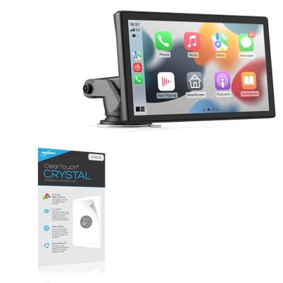 BoxWave Screen Protector Compatible with HVMKSR Portable Wireless Apple Carplay & Android Auto (9 in) - ClearTouch Crystal (2-Pack), HD Film Skin - Shields from Scratches