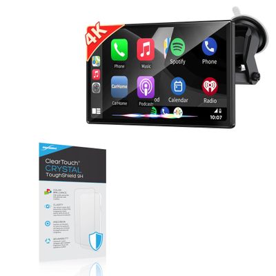 BoxWave Screen Protector Compatible with PLZ Wireless Portable Apple Carplay & Android Auto (9 in) - ClearTouch Crystal ToughShield 9H (2-Pack), Clear 9H Tough Flexible Film Screen Protector