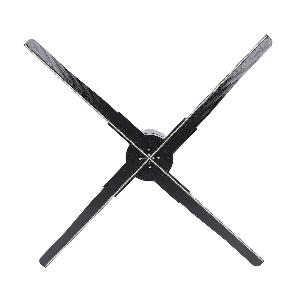 3D Hologram Fan, 45cm 8GB 3D Holographic Projector Advertising Display with 510 LED Beads, 4 Blades 3D Advertising Machine Supports APP P Control for Business Store Signs