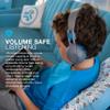 JLab JBuddies Studio 2 Wireless +Wired On-Ear Kids Headphones, Grey/Blue, 65+ Hour Battery Life, Share Mode, Volume Safe, Volume Limiter, Folding, Adjustable, Noise Isolation, with Mic view 2
