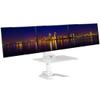 Mount-It! Triple Monitor Electric Standing Desk Converter - 3 Monitor Standing Desk is Height Adjustable, Sit-Stand Converting Desk for Home, Office Monitor Mounts Fits Screens up to 32" White view 1