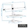 Mount-It! Triple Monitor Electric Standing Desk Converter - 3 Monitor Standing Desk is Height Adjustable, Sit-Stand Converting Desk for Home, Office Monitor Mounts Fits Screens up to 32" White view 3