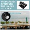 Cskunxia 2Pcs Side Leg Pipe Holder, Dock Edge Stationary, Floating Docks Leg Holder, Dock Hardware, 7/16" Mounting Holes,Black view 4