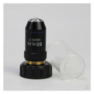 Joebo Microscope Kit 195 Black Achromatic 4X 10X 20X 40X 60X 100X Microscope Optics Lens RMS 20.2mm Parts Microscope Lens Adapters (Color : 60X with Spring)