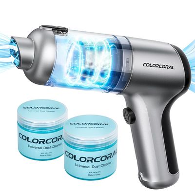 COLORCORAL 4-in-1 Car Vacuum Handheld 16000Pa Brushless Motor Car Vacuum with Cleaning Gel for PC, Tablet, Phone,Car