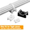 120 Set White Cable Zip Tie Mounts Kit Wire Clips Organizer Holders Clamps with 0.6Inch Saddle Type Mounts Base with 8" Ties and Tapping Screw view 4