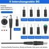 10V 2A,1.8A, 1.5A, 1A,0.5A Power Supply,10V Charger 2A 24W Maximum DC Power Cord Adapter, with 9 Replacement connectors 100V-240V Input Adapter American Wall Plug. view 4