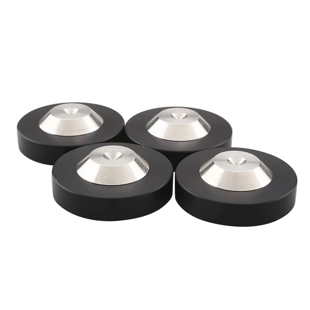 GMBYLBY 4Pack 39x13mm Stainless Speaker Isolation Feet Mat Floor Base Pad for Turntable Radio Cabinet Mat Metal Isolation Feet Improve Sound
