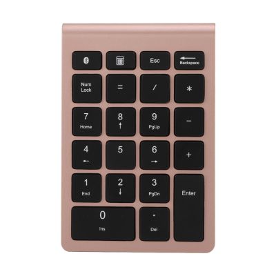 BONKZEBU Wireless Number Pad Rose Gold Ultra Thin Numeric Keypad Fast Rebound Speed Mini Keyboard Portable 5.0 Bluetooth for Laptop PC Computer