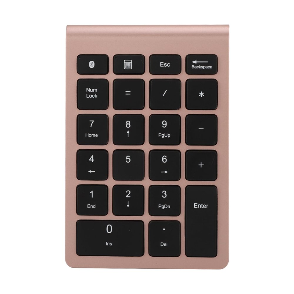 BONKZEBU Wireless Number Pad Rose Gold Ultra Thin Numeric Keypad Fast Rebound Speed Mini Keyboard Portable 5.0 Bluetooth for Laptop PC Computer