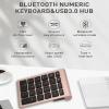 BONKZEBU Wireless Number Pad Rose Gold Ultra Thin Numeric Keypad Fast Rebound Speed Mini Keyboard Portable 5.0 Bluetooth for Laptop PC Computer view 2
