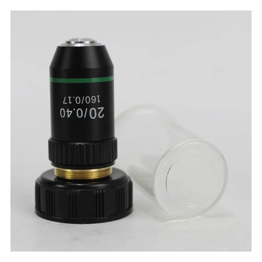 JOEBO Microscope Kit 195 Black Achromatic 4X 10X 20X 40X 60X 100X Microscope Optics Lens RMS 20.2mm Parts Microscope Lens Adapters (Color : 20X with Spring)