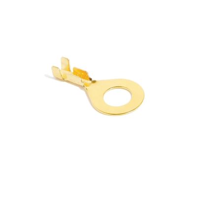 ARETV 100PCS Ring Crimp Terminal Lugs Electrical Wire Cable Connectors Gold Brass M3 M4 M5 M6 M8 M10 O-Shoe Type Plug for Splice Screw (Color : M8-100PCS)