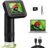Handheld Digital Microscope D-KS2 with 2" IPS Screen - Take Pictures & Videos - Download to PC & Mac - 1000X Pocket Microscope for Kids/Adults with 32G SD Card - Use Indoors&Outdoors view 1