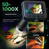Handheld Digital Microscope D-KS2 with 2" IPS Screen - Take Pictures & Videos - Download to PC & Mac - 1000X Pocket Microscope for Kids/Adults with 32G SD Card - Use Indoors&Outdoors view 2