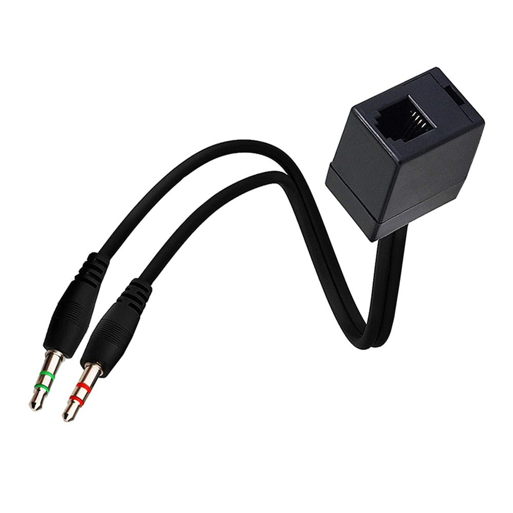 GMBYLBY RJ9 to 3.5mm Telephone Adapter Cable RJ9 Female to 3.5mm Male Converter for Family Study Living Room Bedroom Phone Adapter Cable, Black