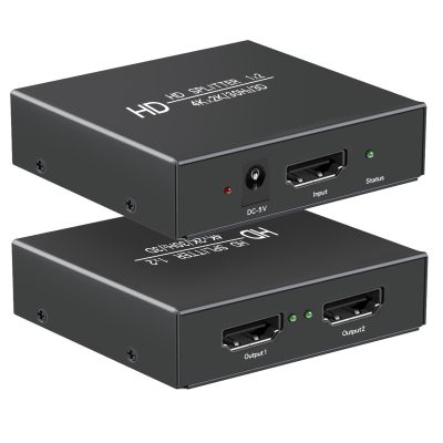 LinSeek 4K 1x2 HDMI Splitter1 in 2 Out, 2 Port Powered hdmi Splitters 4K@30Hz Dual Monitors Duplicate/Mirror (Not Extend) for PS4 /HDTV/Projector