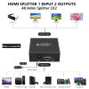 LinSeek 4K 1x2 HDMI Splitter1 in 2 Out, 2 Port Powered hdmi Splitters 4K@30Hz Dual Monitors Duplicate/Mirror (Not Extend) for PS4 /HDTV/Projector view 4
