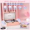 CD Player Portable for Home with Upgraded Speakers Bluetooth in/Out Rechargeable Desktop CD Player with LED Screen Boombox Music Player Peach Pink view 2