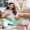 CD Player Portable for Home with Upgraded Speakers Bluetooth in/Out Rechargeable Desktop CD Player with LED Screen Boombox Music Player Peach Pink view 3