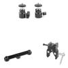 CAMVATE 360 Degree Swivel 1/4"-20 Mini Ball Head + Double Microphone Mounts Bracket + Super Crab Clamp view 1