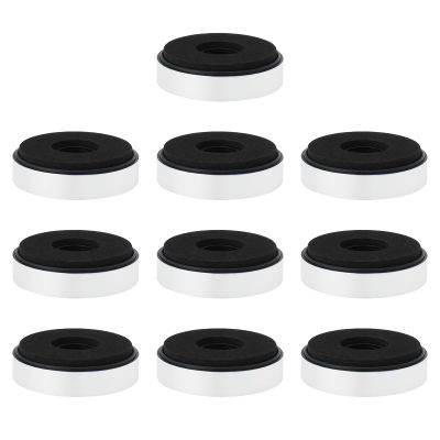 SING F LTD 10Pcs Speaker Isolation Feet Pads Round Audio Damping Feet CD Amplifier Preamplifier Foot for Audio Speakers Silver 40x11mm