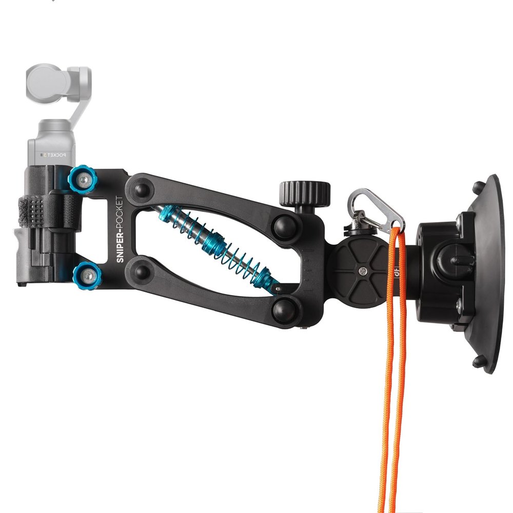 Osmo Pocket 3 Car Suction Cup with Bracket, Blade Arm Shock Absorbing Car Shooting System with Safety Harness Compatible with DJI Osmo Pocket/Gopro Action Camera