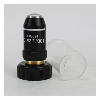 Joebo Microscope Kit 195 Black Achromatic 4X 10X 20X 40X 60X 100X Microscope Optics Lens RMS 20.2mm Parts Microscope Lens Adapters (Color : 100X with Spring)