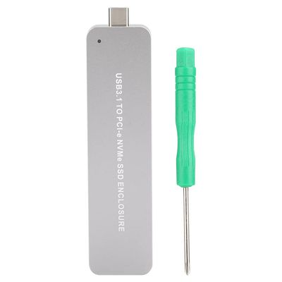 Glomora M.2 NVME to Type - C Portable Metal Silver Mobile Hard Disk SSD Box Case Enclosure Retractable, Glomorac6snegp10u