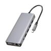 GMBYLBY USB C Docking Station 12 in 1 Hub Adapter with 4K+VGA+USB 3.0 Port+100W PD+Ethernet+SD/TF+3.5mm USB C Docking Station for Laptop view 1